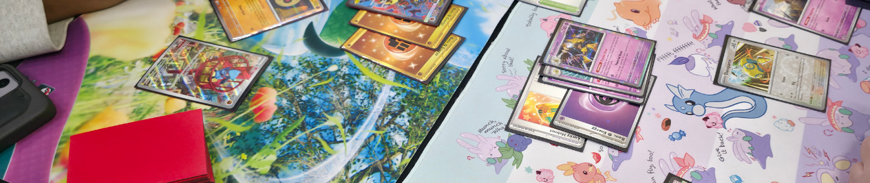 Two Pokémon players at The POP! Shop's weekly League.