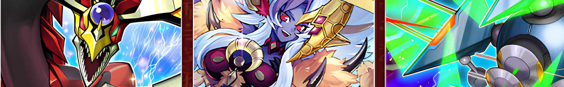 Each of the prominent characters from the three Yu-Gi-Oh! Legendary Arc-V decks.