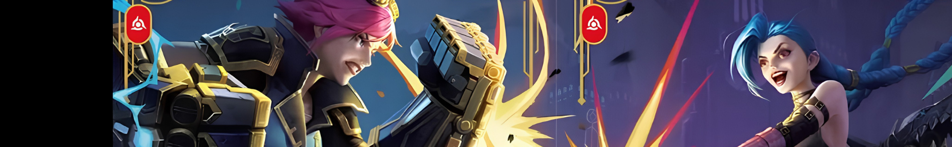 Riftbound TCG Vendetta Set cards featuring Vi and Jinx fighting through shared art.