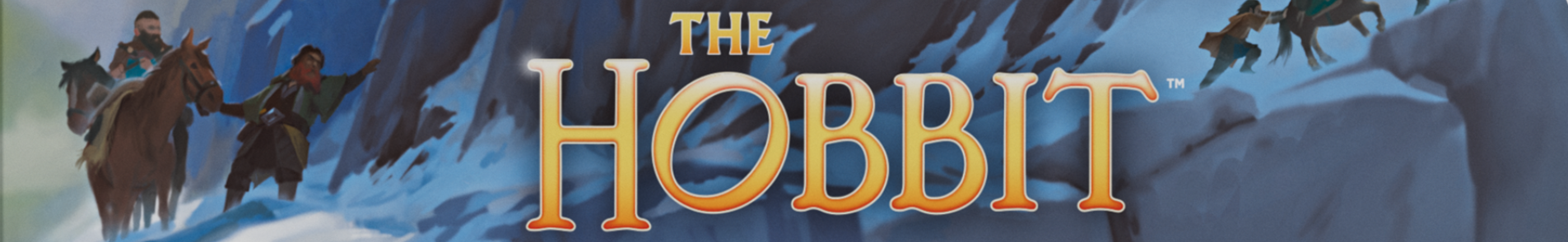 Magic: The Gathering and The Hobbit crossover scene on a booster box.