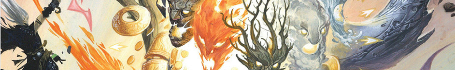 An elf mage casts some "Impossible Magic" at a multi-elemental creature.