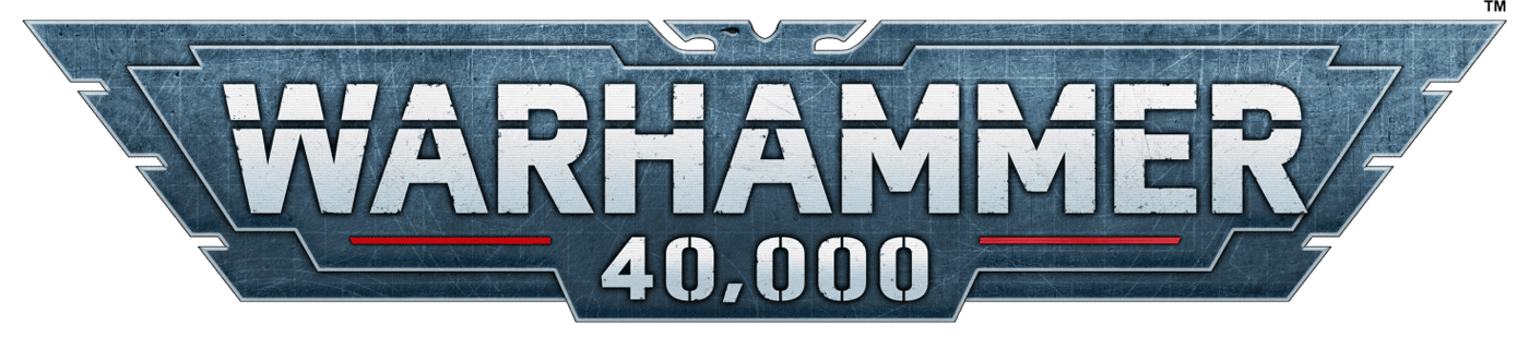 Warhammer 40,000 logo — starter sets, faction boxes, and codexes at The Pop Shop Sandusky